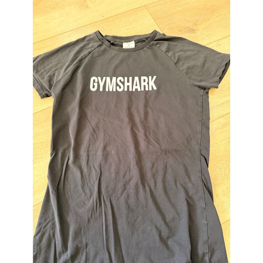 Gymshark Womens Black Short Sleeve Logo Graphic Activewear T-Shirt Size M 254